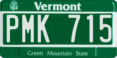 VT license plate PMK715