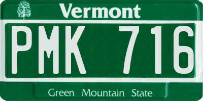 VT license plate PMK716