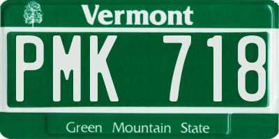 VT license plate PMK718