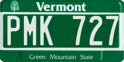 VT license plate PMK727