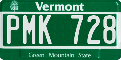 VT license plate PMK728