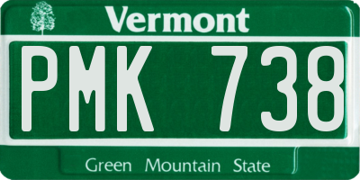 VT license plate PMK738