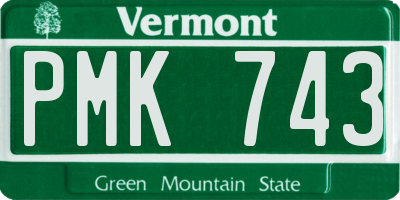 VT license plate PMK743