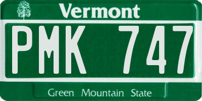 VT license plate PMK747