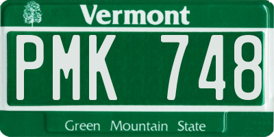 VT license plate PMK748