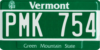 VT license plate PMK754