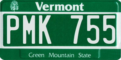 VT license plate PMK755