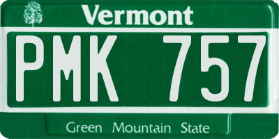 VT license plate PMK757