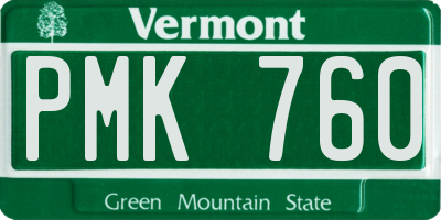 VT license plate PMK760