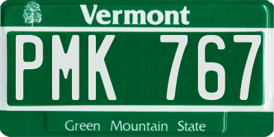 VT license plate PMK767