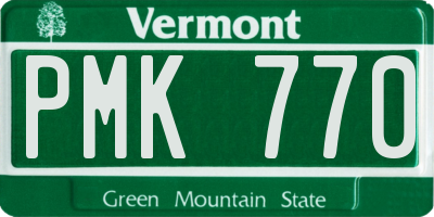 VT license plate PMK770