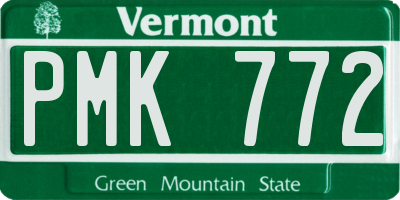 VT license plate PMK772