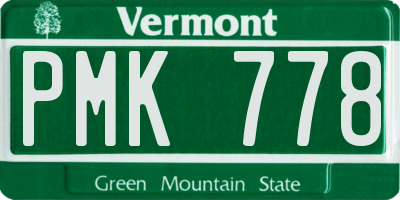 VT license plate PMK778