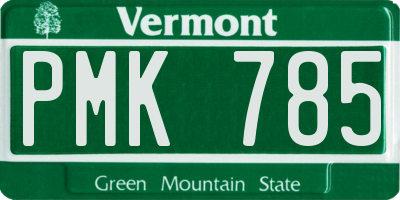 VT license plate PMK785