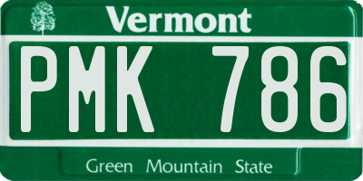 VT license plate PMK786