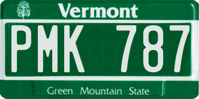 VT license plate PMK787