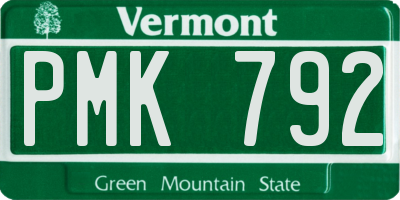 VT license plate PMK792