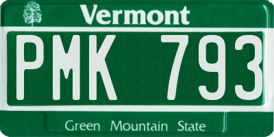 VT license plate PMK793