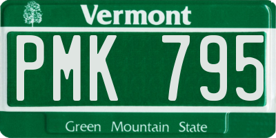 VT license plate PMK795
