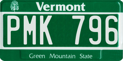 VT license plate PMK796