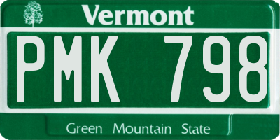 VT license plate PMK798