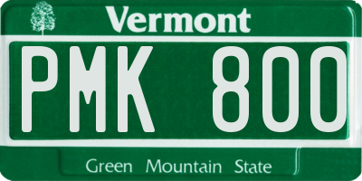 VT license plate PMK800
