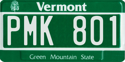 VT license plate PMK801