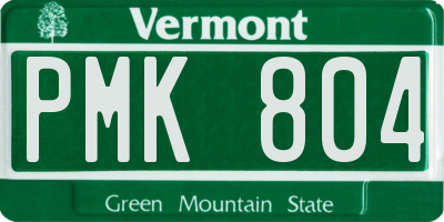 VT license plate PMK804