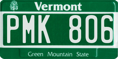 VT license plate PMK806