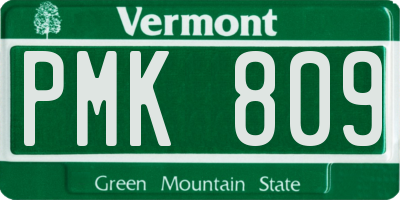 VT license plate PMK809
