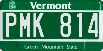VT license plate PMK814