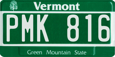 VT license plate PMK816