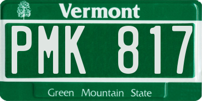 VT license plate PMK817