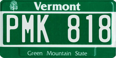 VT license plate PMK818