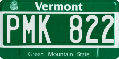 VT license plate PMK822