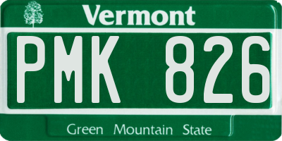 VT license plate PMK826