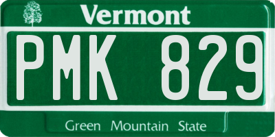 VT license plate PMK829