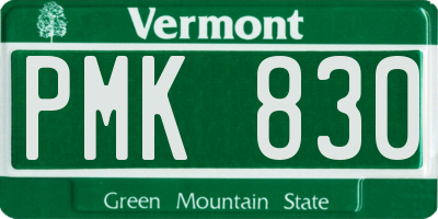 VT license plate PMK830