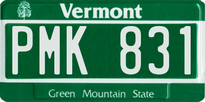 VT license plate PMK831