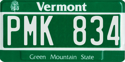 VT license plate PMK834