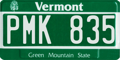 VT license plate PMK835