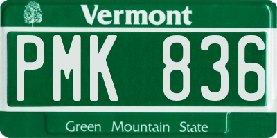VT license plate PMK836