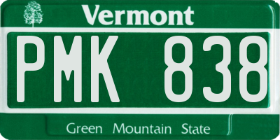 VT license plate PMK838