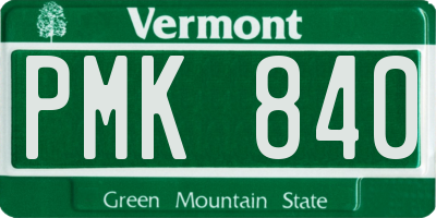 VT license plate PMK840