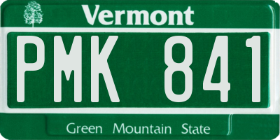 VT license plate PMK841