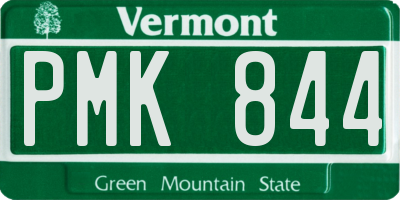 VT license plate PMK844