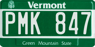 VT license plate PMK847