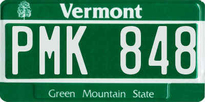 VT license plate PMK848