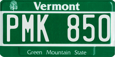 VT license plate PMK850
