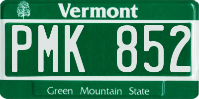 VT license plate PMK852